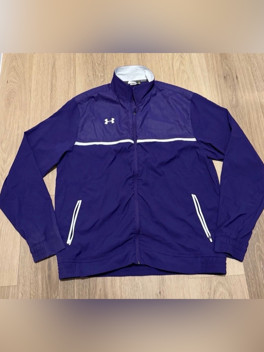 Under Armour Men's Purple Zip-Up Windbreaker size XL